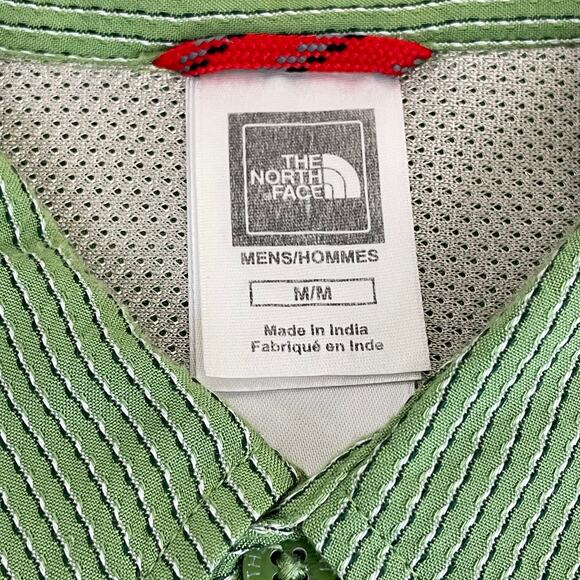 The North Face Shirt Mens M Button Front Hiking Outdoor Green Check Short Sleeve - Picture 4 of 12
